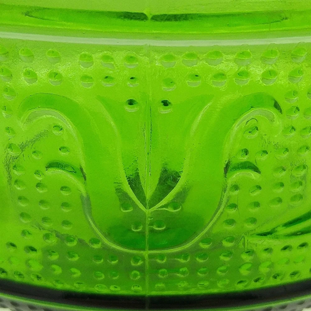 E.O. Brody Emerald Green Pressed Glass Scalloped Pedestal Bowl Vintage Compote - Picture 6 of 15